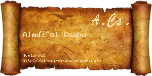 Almási Csaba névjegykártya