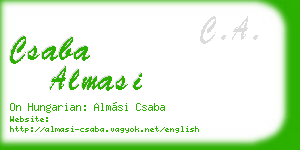 csaba almasi business card